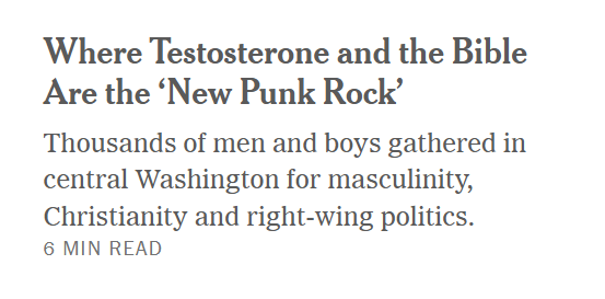 Where Testosterone and the Bible Are the ‘New Punk Rock’ Thousands of men and boys gathered in central Washington for masculinity, Christianity and right-wing politics.